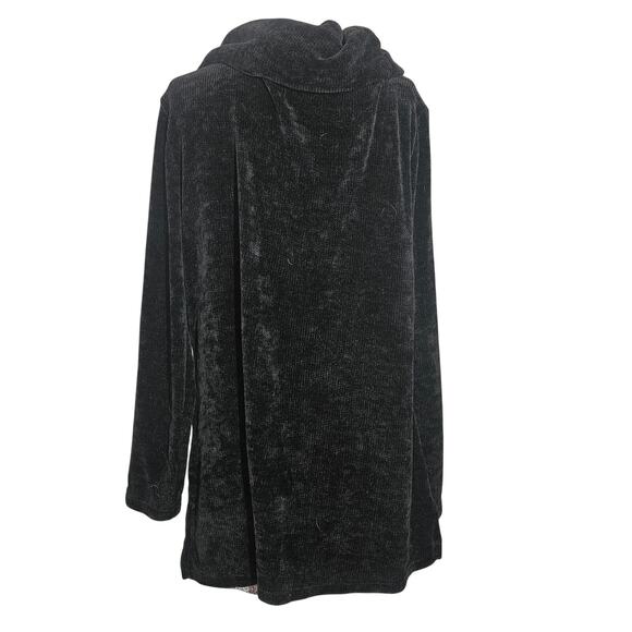 Black Cowl Neck Tunic Length Top Size Large - Picture 2 of 4